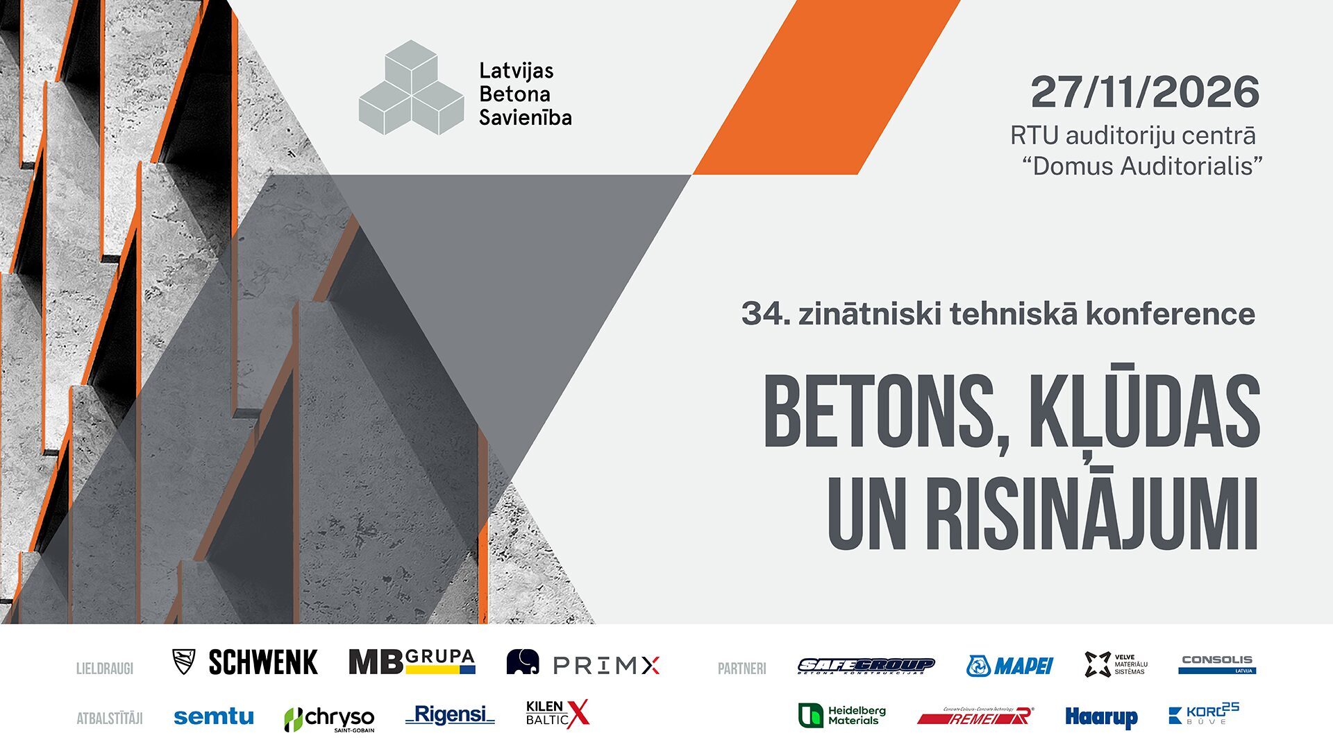 Atvērta reģistrācija konferencei “Betons, kļūdas un risinājumi”